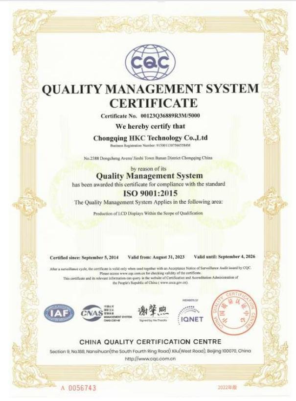 Quality, Environmental System Certificates